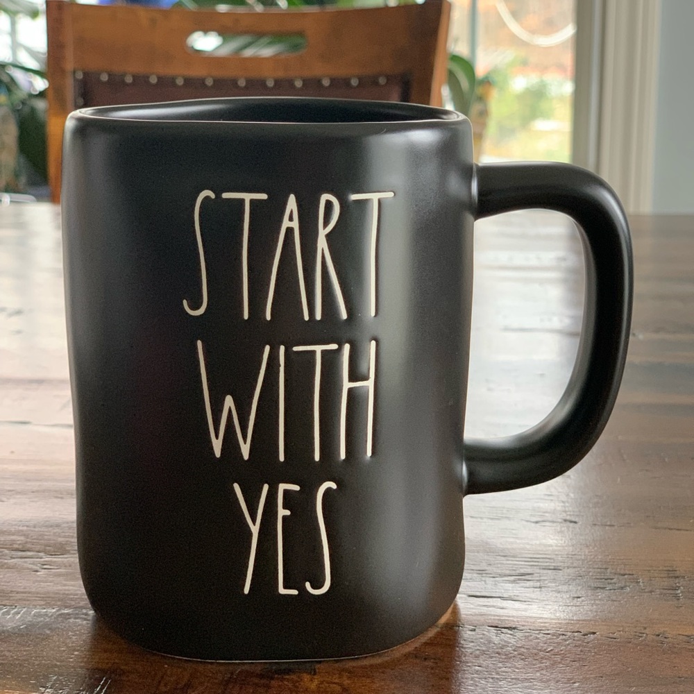 New Rae Dunn “ Start With Yes” Mug Black